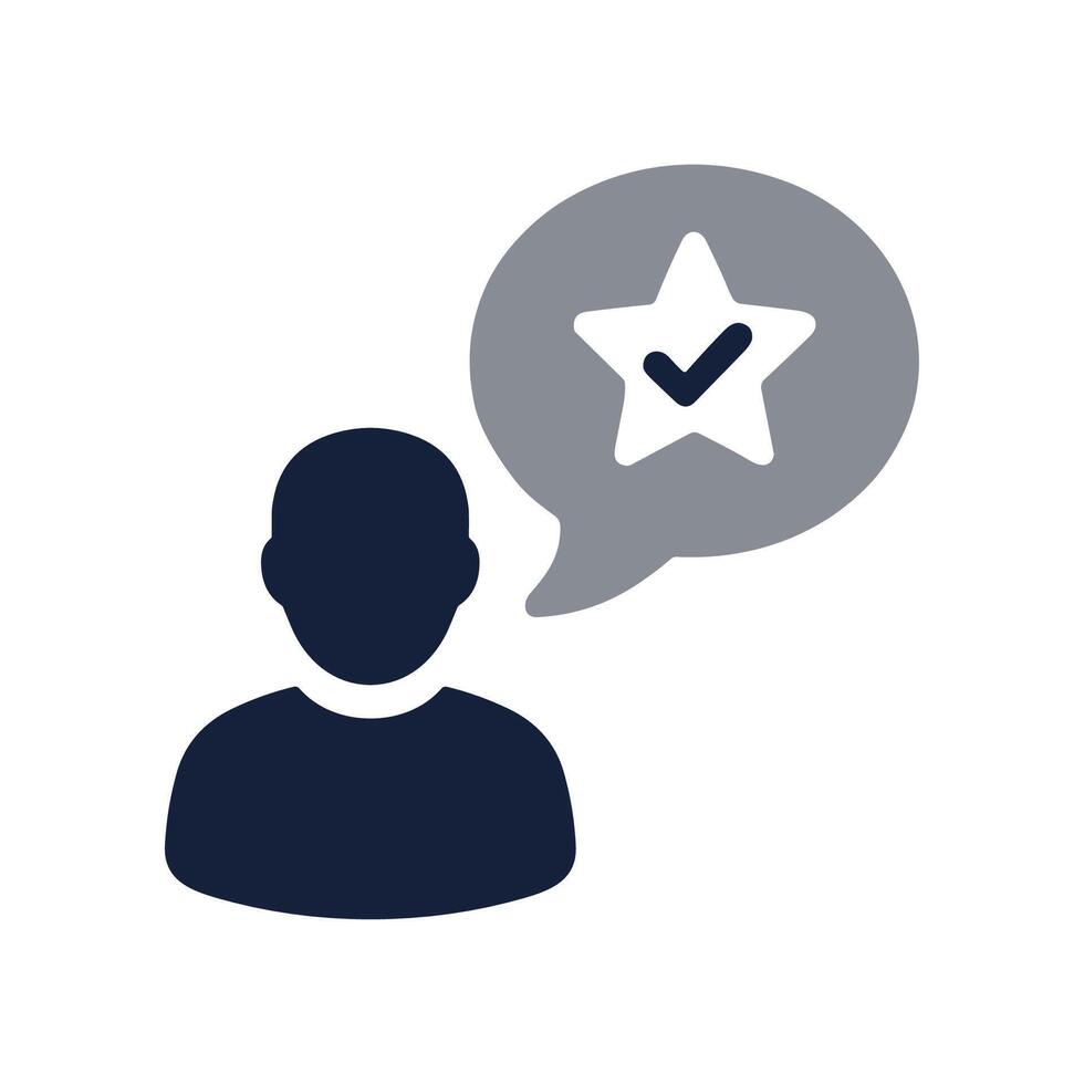 modern flat style user testimonial star review icon illustration vector